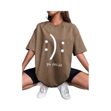 Imagem de Camiseta Casual Feminina De Algodão Com Estampa Harajuku, Estilo Hip H