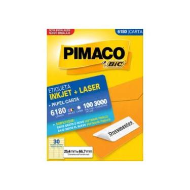 Imagem de Etiqueta Pimaco Carta Inkjet e Laser 6180 100 Folhas