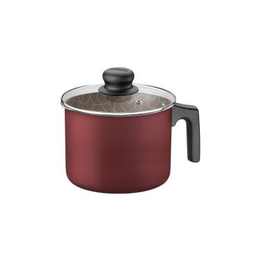 Imagem de Fervedor Paris para Aquecer Água e Leite em Alumínio com Tampa de Vidro Antiaderente para Cozinha Vermelho Tramontina