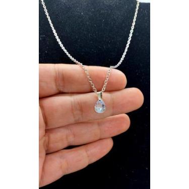 Imagem de COLAR CHOKER FEMININO AÇO INOX Ponto DE Luz GOTA zircônia - ASA