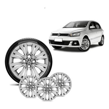 Imagem de Kit 4 Calota Aro 14 Gol Saveiro Voyage G4 G5 G6 G7 Prata C/ - Congratu