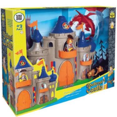 Imagem de Brinquedo Castelo Medieval Com Cavaleiro E Acessórios Kit - Samba Toys