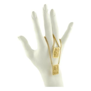 Imagem de Escapulário Feminino Ouro 18k 750 Tradicional Gg 60 Cm Dour Dourado - 