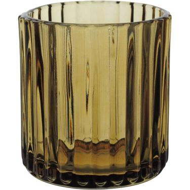 Imagem de CASTIÇAL PORTA VELA DECORATIVO HOME&CO VIDRO 8x7x7cm MARROM