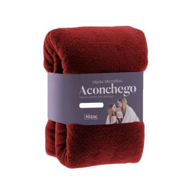 Imagem de Cobertor Manta Microfibra - Casal - Liso - Vinho - 1,80m x 2,20m - Roz