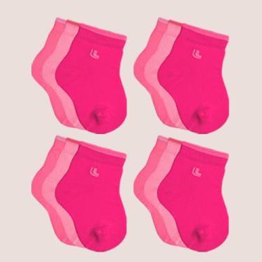 Imagem de Kit 12 Pares Meias Lupo Masculina Feminina Básica Infantil, M - 20 a 2