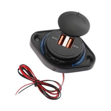 Imagem de Carregador USB Veicular De Portas Duplas 12-24V Com Tampa Deslizante P