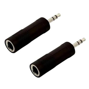 Imagem de Kit 2 Plug Adaptador P10 Fêmea Stereo P/ P2 Macho Stereo ABS - MXT