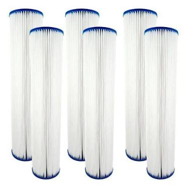 Imagem de Kit 6 Refil Filtro Agua 20  Plissado Lavável Reutilizável - Royal B&B