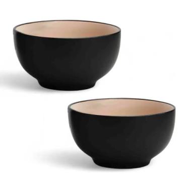 Imagem de Conjunto 2 Bowls de Cerâmica 7,5cm Denny Preto Wellmix