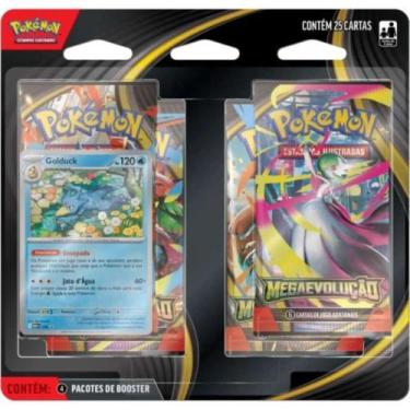 Imagem de Cartas Pokémon Mega Evolução com 25 Cards - Copag - - Golduck
