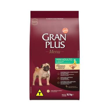 Imagem de Ração GranPlus Light Cães Porte Mini Sabor Frango/Arroz 10Kg - Brf