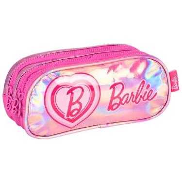 Imagem de Estojo Escolar Triplo Barbie Pink Holográfico G Luxcel