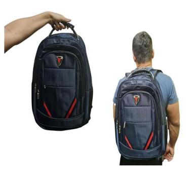 Imagem de Mochila Masculina Executiva Cabo De Aço Notebook Azul - Lynx produções