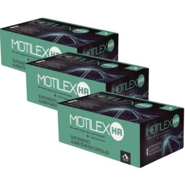 Imagem de Motilex ha kit c/3 cxs c/60 cáps cada - colágeno tipo 2 + ácido hialur