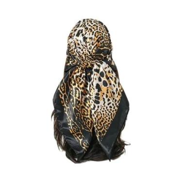 Imagem de Lenço De Seda Luxuoso Para Mulheres 90x90cm, Estampado, Grande, Acessó