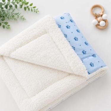 Imagem de Cobertor Manta Soft Bebe Sherpa Estampada 100 Algodão - Enxoval 2 Amor
