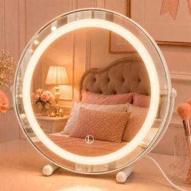 Imagem de Espelho Lopazzi de Mesa para Maquiagem com 3 LED Touch Penteadeira Dec