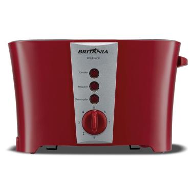 Imagem de Torradeira Tosta Pane 3 em 1 com 7 Níveis de Tostagem Vermelho Britânia 850W 110V