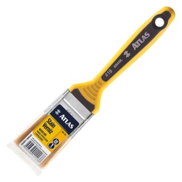Imagem de Pincel Atlas 419-4 Trincha para Pintura com Ótimo Acabamento em Grandes Superfícies Amarelo 1 Unidade