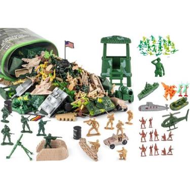 Imagem de Kit 50 Soldados Brinquedo Exército Miniatura Militar Guerra - Etitoys