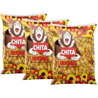 Imagem de Bala Chita Abacaxi Original Cory 500g - 3 Pacotes