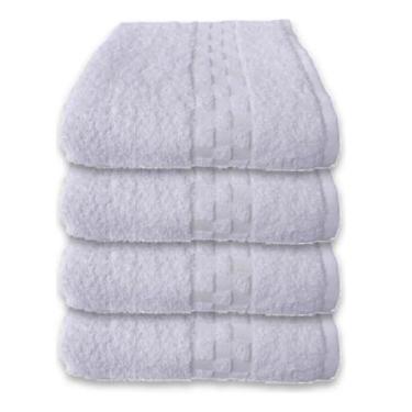 Imagem de Kit 4 Toalhas De Rosto Lufamar Madri 45x70 Salão De Beleza Cor:Branca,