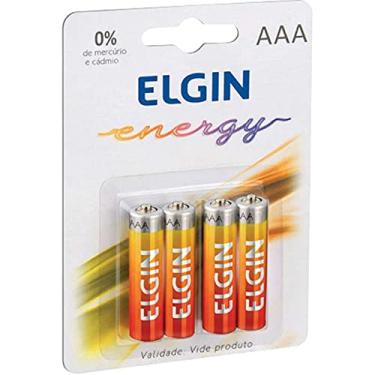 Imagem de Pilha de Zinco, Elgin, Palito AAA, Blister com 4 Unidades