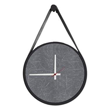 Imagem de Relógio Adnet Preto Alça Preta Mostrador Cinzell Ponteiro Branco 40 cm