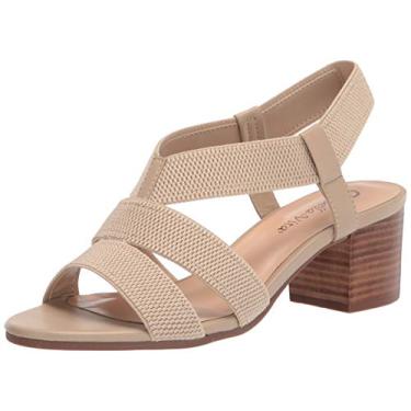 Imagem de Bella Vita Sandália feminina de salto alto, Gore texturizado natural, 40