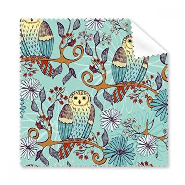 Imagem de Pano de limpeza Blue Flower Owl Protect Animal Pet Lover, 5 peças