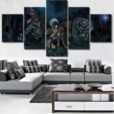 Imagem de Quadro Decorativos Warcraft com 5 peças 130x65 1