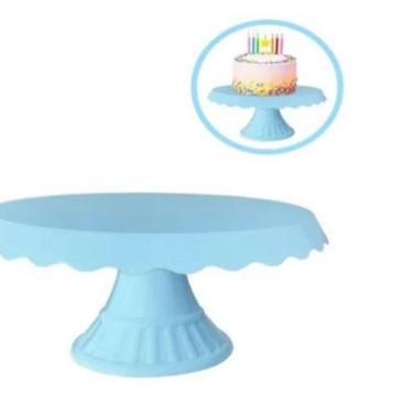 Imagem de 3 Un Boleira Babado Slim Suporte Bolo Festa Mesa Azul