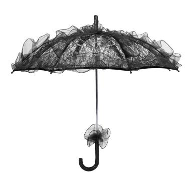 Imagem de Guarda-chuva de renda,guarda-chuva de guarda-sol de renda de tecido dobr¨¢vel Homeford para noiva, guarda-chuva de noiva de casamento vintage para decora??o de foto senhora, 9,8 x 2,9 pol.(black)