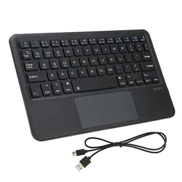 Imagem de Teclado sem fio, teclado portátil ultra fino ergonômico sensível ao toque recarregável com touchpad, para iOS 2021, para matepad 11, para Windows, para Android (preto)