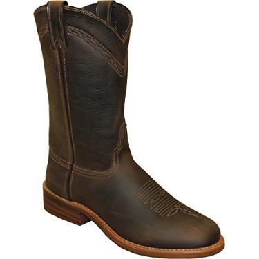 Imagem de Abilene Botas masculinas de cowboy Bison Stockman de couro marrom de 28 cm, Marrom, 43 BR