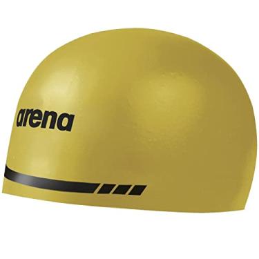 Imagem de Arena Touca de natação unissex 3D Soft USA para mulheres e homens, 100% silicone, amarelo, extra grande