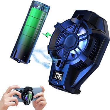 Imagem de Resfriador de telefone com bateria recarregável,Ventilador de resfriamento de telefone celular para jogos, adequado para todos os tipos de smartphones iPhone Android, refrigerador de telefone móvel com visor LED de temperatura / clipe universal / RGB LEDS