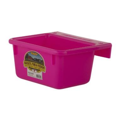 Imagem de Little Giant Mini alimentador de plástico (rosa choque) durável e montável balde de alimentação de plástico para gado e animais de estimação (6 quartos) (item n° MF6HOTPINK)