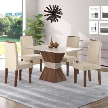 Conjunto Sala de Jantar Mesa Criare com 4 Cadeiras Venus Viero