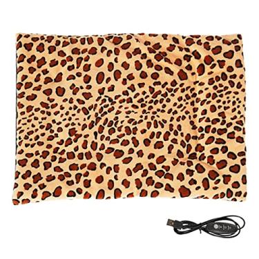 Imagem de Almofada de aquecimento para animais de estimação para Whelping Puppy Dog Cat 3 Temperatura Ajustável USB Cobertor Elétrico Quente Interior Tapete de Dormir Macio Confortável Capa de Lã lavável, Marrom, 27 * 37 cm