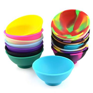 Imagem de Coopay 16 tigelas multicoloridas de silicone para petiscos resistentes ao calor, inquebráveis, flexíveis, 50 ml (cores sortidas)