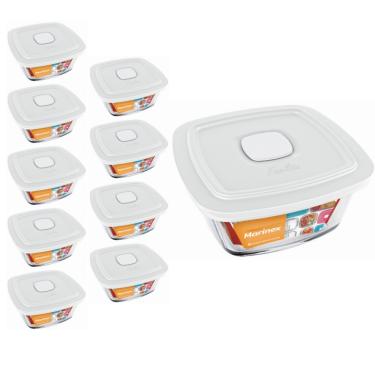 Imagem de Pote Vidro Quadrado Facilita Vap Com Tampa 2L Marinex 9Un