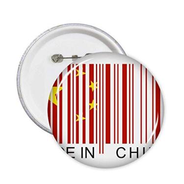 Imagem de China Código de barras nacional de pinos chineses emblema botão emblema decoração acessório 5 peças