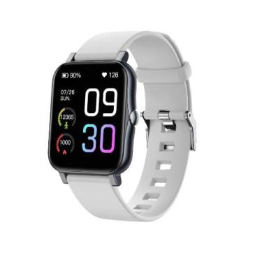 Imagem de SZAMBIT Competivel para apple huawei xiaomi smartwatch esportes rastreador sono monitor de freqüência cardíaca pulso fitness pulseira relógio inteligente masculino feminino (Branco)