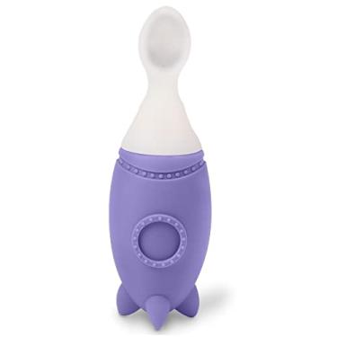 Imagem de Colher Dosadora Rocket Papinha Alimentação Bebê Silicone Multikids Baby (Roxo)