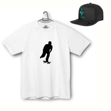 Imagem de Kit Camiseta Plus Size Skate Com Boné Ad Verde Tropicaos