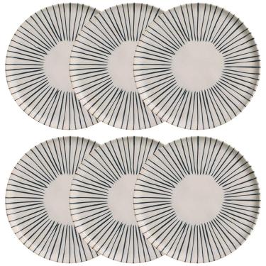 Imagem de Conjunto com 6 Pratos Rasos Porto Brasil Bio Elemento em Stoneware 27,5 cm – Cinza