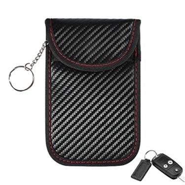 Imagem de Bolsa para carro, protetor tomada camada dupla – protetor chaveiro, bolsa antirroubo, bloqueador capa anti-hacking, bolsa bloqueio sinal RFID para carro Znet-au