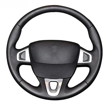 Imagem de OZEQO Capa de volante de carro de couro preto, apto para Renault Megane 3 2009-2014 Fluence ZE 2009-2016 Scenic 2010-2015